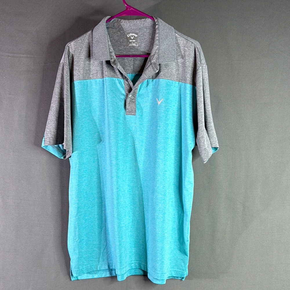 Callaway Men's Gray and Blue‎ Polo Shirt size large